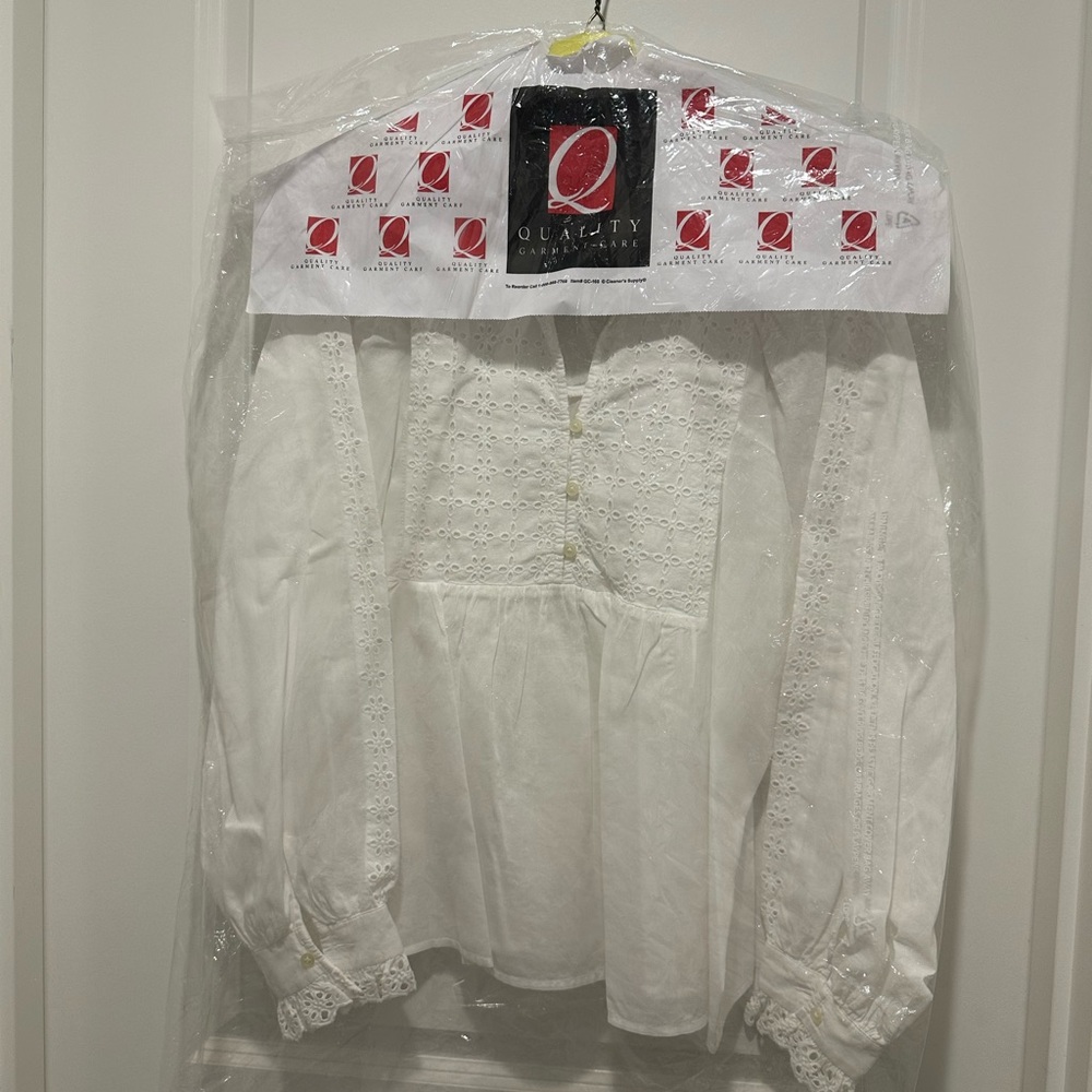LOFT White Eyelet Blouse